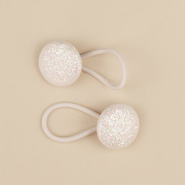 Set 2 elastice de par cu decoratiune pentru fetite - White Sparkle