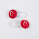 Set 2 elastice de par cu decoratiune pentru fetite - Heart White/Red