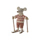 Jucarie Textila - Maileg - Winter Mouse With Ski Set, Mum