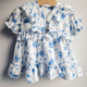 Rochiță pentru bebelusi si copii cu print floral - Blue Leaves