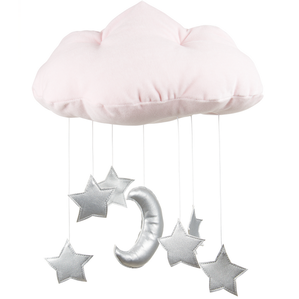 Norisor decorativ din catifea cu stelute argintii pentru camera bebelusului - Candy Pink