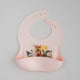 Baveta silicon hranire bebelusi/copii diversificare Little Prints - Winter-Pink