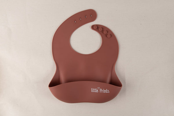 Baveta silicon hranire bebelusi/copii diversificare Little Prints - Ginger