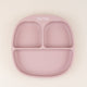 Farfurie divizata diversificare bebelusi din silicon cu ventuza anti-alunecare Little Prints - Pink Plum