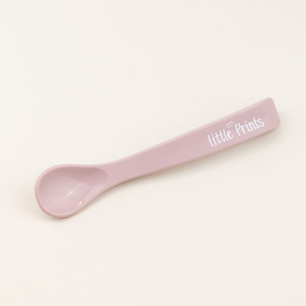 Lingurita din silicon pentru bebelusi Little Prints - Pink Plum