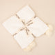 Paturica bebe din bumbac tricotata cu pom pom - Little Prints 100-80 cm - Off White