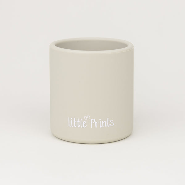Pahar silicon diversificare copii Little Prints - Latte