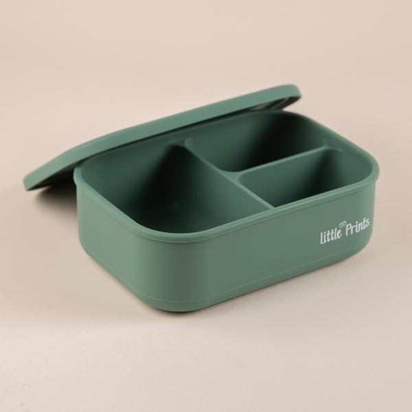 Caserola pentru mancare din silicon - Lunchbox Little Prints - Oil Green